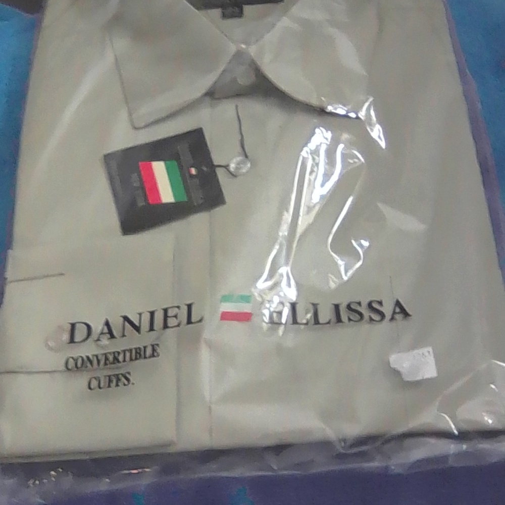 NWT Daniel Ellissa mens long sleeve dress shirt size L (16 1/2) color:Sage